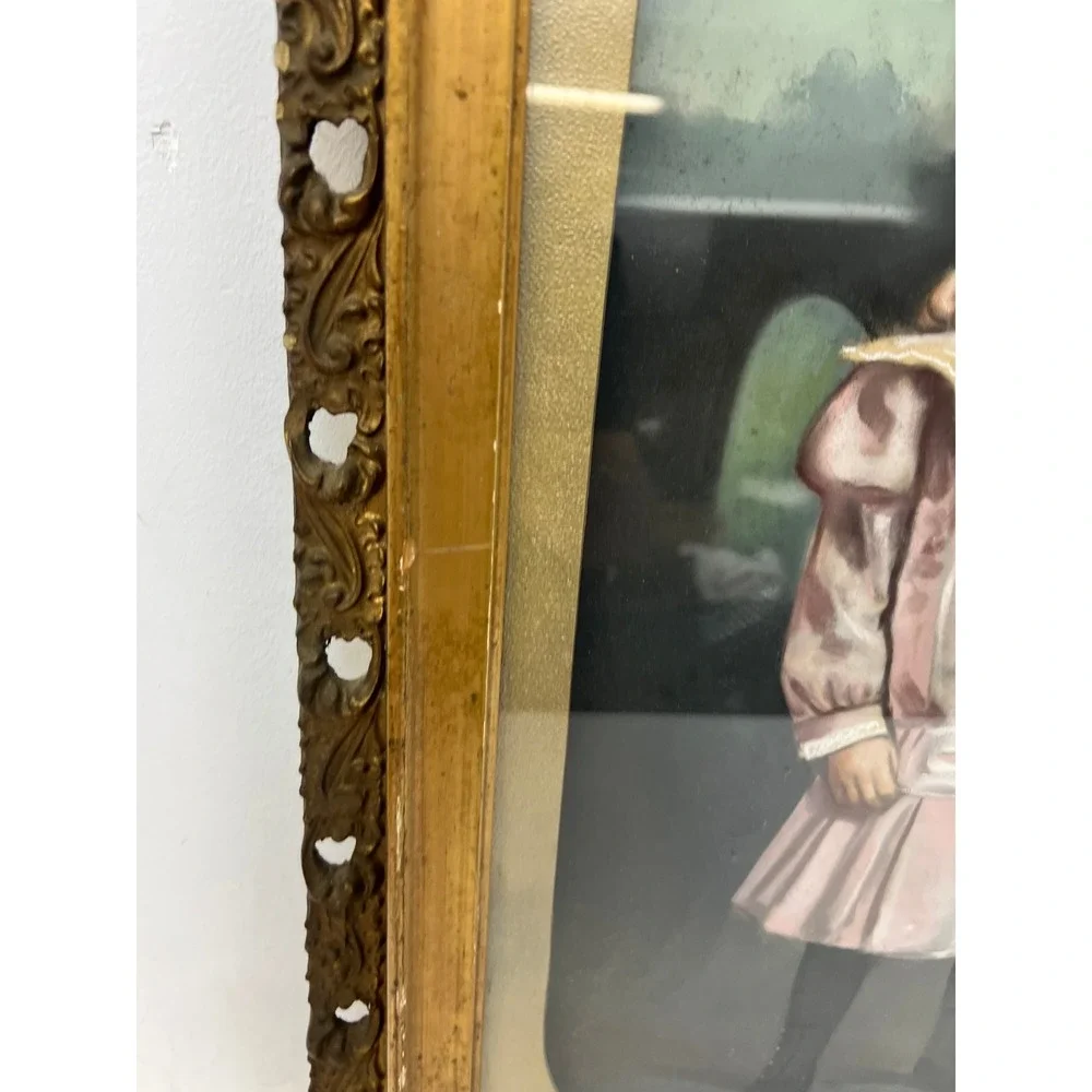 Antique Gold Gesso Picture Frame Enhanced Portrait HOLDS 16x20 Vintage Victorian